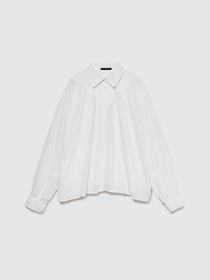 Oversized blouse - women's blouses - White | Sisley image number 6